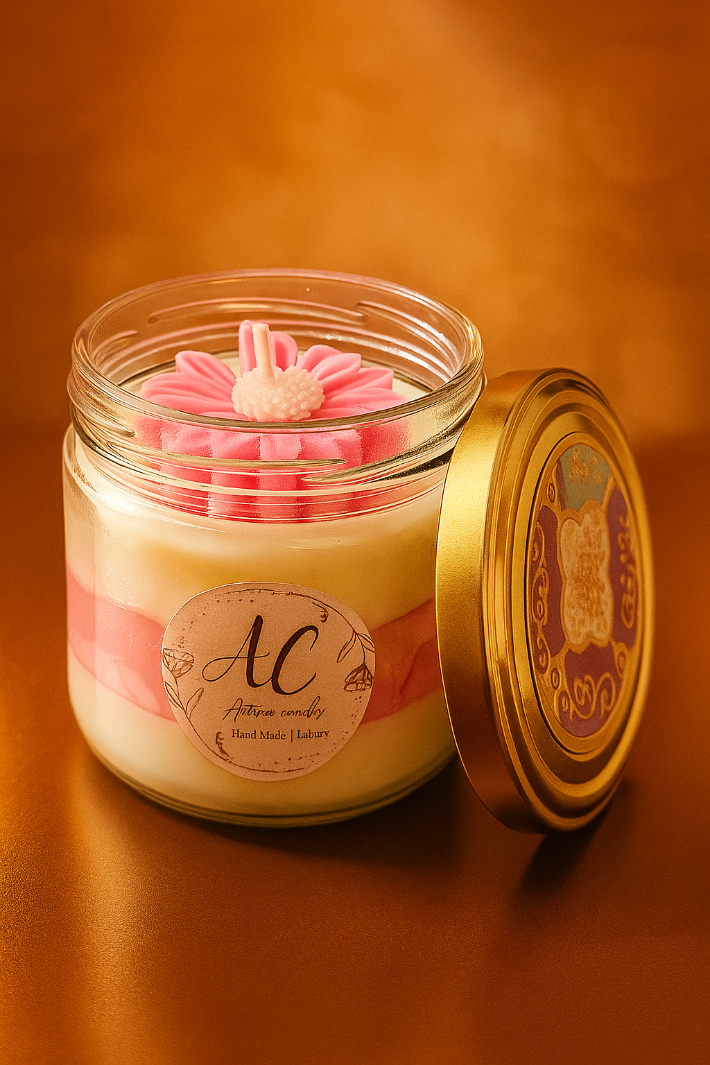 Pink Daisy Jar Candle